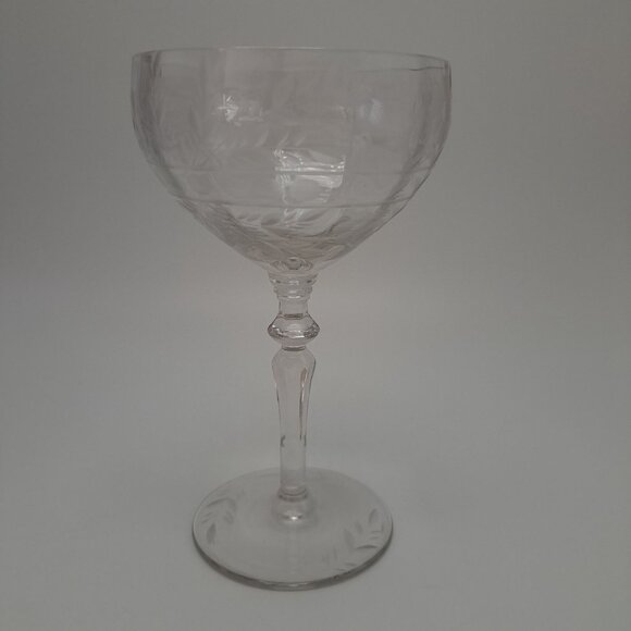 Rock Sharpe Anniversary Etched Crystal Tall Sherbet Glass - Picture 5 of 10